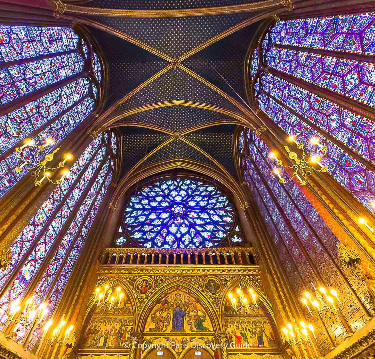 Medieval stained glass windows in Sainte Chapelle  